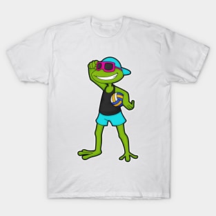 Frog as Volleyball player with Volleyball T-Shirt